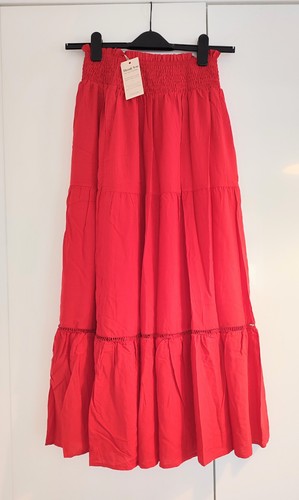 Red gypsy skirt size boho - red, 8/10