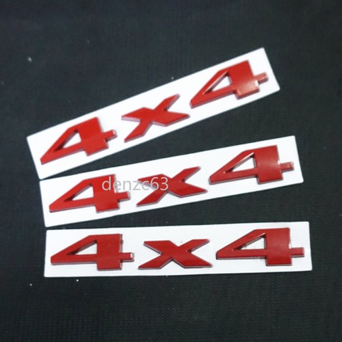 Glossy red 4x4 metal decal - red,