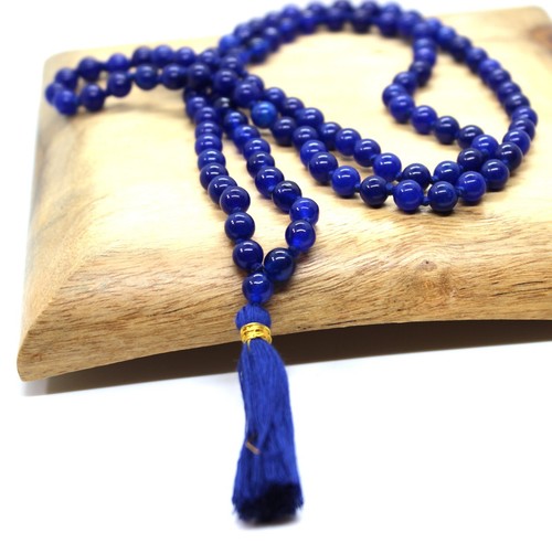 Blue agate mala rosary - mala,