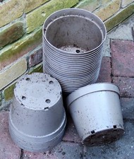 70, used, 3 Litre, 19 cm, Strong Round Plastic Plant Flower Nursery Pots