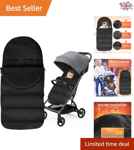 Luxurious black footmuff - black, with