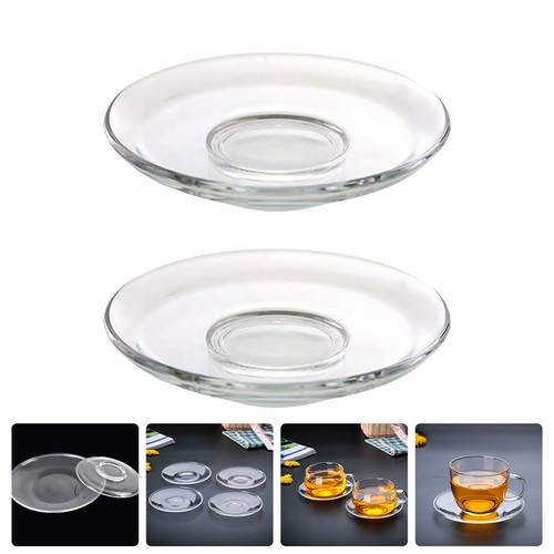 Clear glass saucer round - clear,