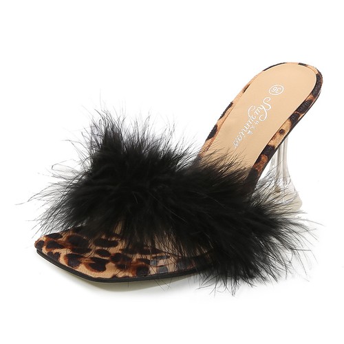 Women faux fur mules - fur, fluffy