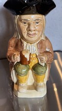 Vintage Wood & Sons Toby Jug Seated Man Tricorn Hat Hand Staffordshire Pottery