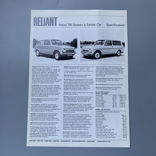 Reliant rebel 700 - rebel,