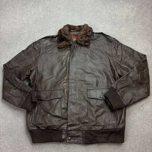 Leather flying jacket adult - jacket, x