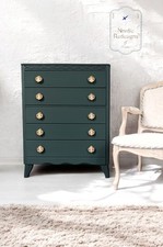 Dark Green Lebus Midcentury Chest of Drawers