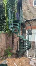 Reclaimed Victorian Cast Iron Spiral Staircase With Landing