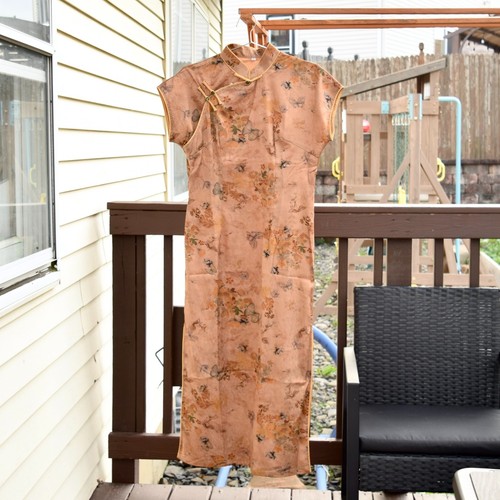 Yellow flower butterfly qipao - yellow,