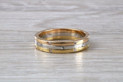 Three tone circle diamond set - tone,