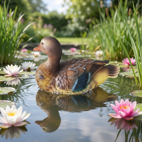 Pond floating duck statue - duck,