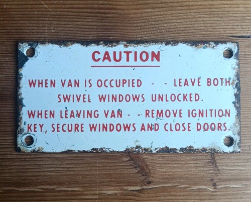 Vintage small enamel sign bus