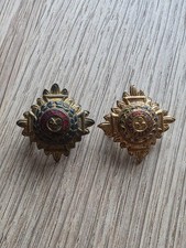 Vintage Officers Pip Epaulette Badge x 2 Tria Juncta in Uno 30mm