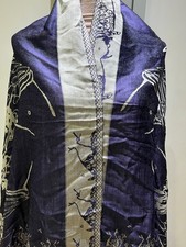 Silk Scarf Shawl 6ft x 30" Reversible Brand New Made in India