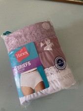 Hanes Nylon Briefs Lace Trim