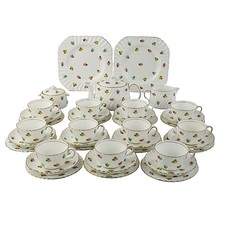 Minton Tea Set, 11 Place With Teapot, Rosebuds