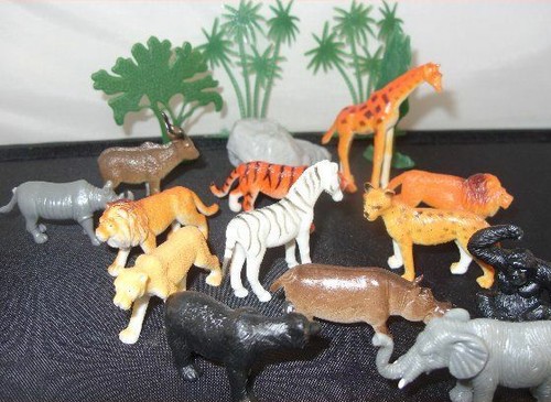 Plastic wild zoo animals - , 4