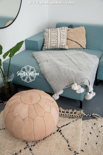 Premium leather pouffe - premium,
