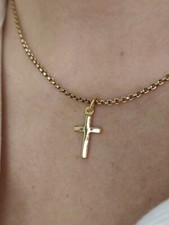 New Solid 9ct Yellow Gold Plain Cross Simple Pendant 25mm x 12mm Hallmarked