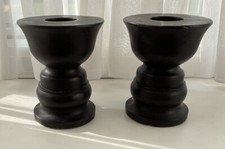 PAIR Of M&S LARGE BLACK URN SHAPED PILLAR CANDLES-HALLOWEEN-DINING-DECOR