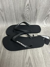 Men’s Emporio Armani Black Flip Flops Size UK 7.5 Brand New 