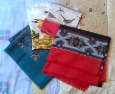 Lot 4 x vintage Scarves satin/silk etc Including Lisa Canali Franco Laurenti