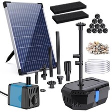 Solar Pond Filter Kit for Garden Ponds 605 l/h Biological Solar Powered