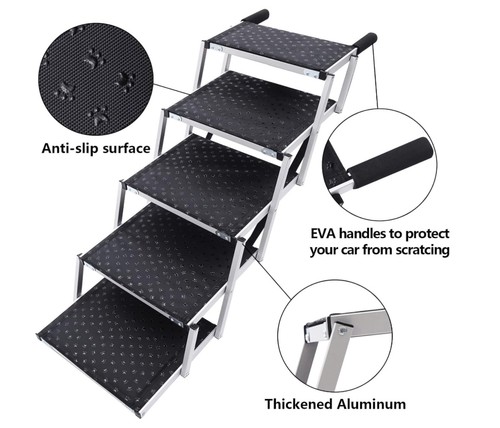 Folding dog steps car - folding,