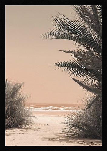 Bold tropical beach framed - bold,