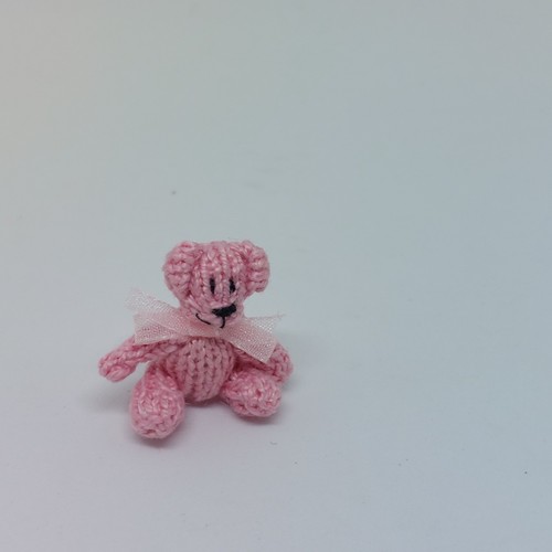 Hand knit pink tiny - hand, micro