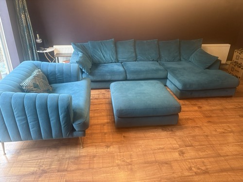 Dfs plush teal corner - plush, +