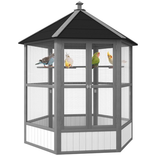 Large wooden aviary - wooden,
