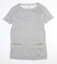 G.H. Bass & Co. Womens Grey 100% Cotton Shift Size M Boat Neck Pullover