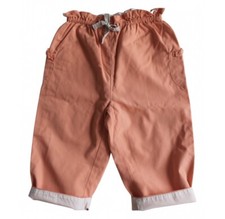 MARIE CHANTAL coral cotton trousers with ruffle detailings 12M