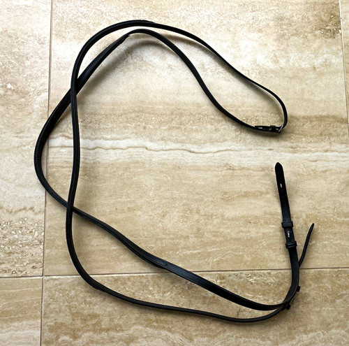 Black leather reins with - leather,
