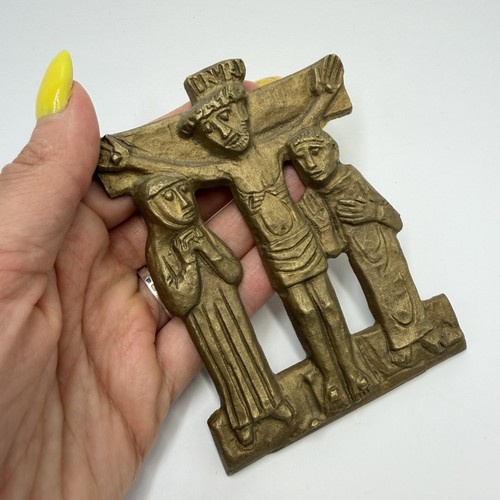 Vintage german bronze crucifix - german,