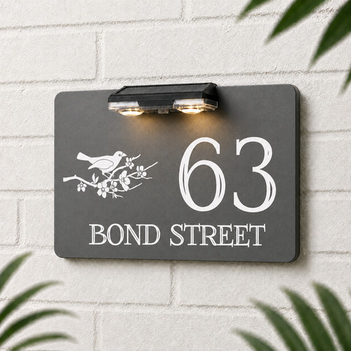 Personalised solar house - personalised, sign