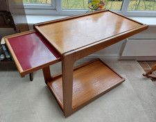 Vintage Remploy mid century tea trolley, melamine drinks tray, serving, hostess