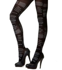 Newspaper Print Tights: Retro