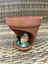 Small Terracotta Traditional 3D Bird Figure Figurine Planter Mini Pot Vase
