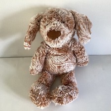 Jellycat 1267SH Curly Twirly White Brown Puppy Dog Plush Soft Toy 12” High HTF