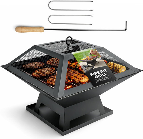 Zeno square fire pit bbq - fire,