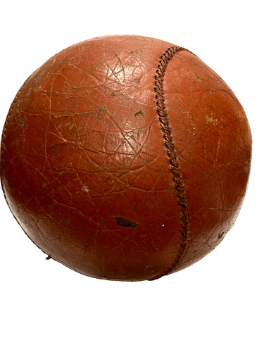 Antique leather medicine ball - leather,