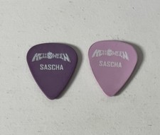 Pair of  Helloween Sascha memorabilia guitar pick plectrums. Winner gets both