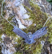 Handmade Sterling Silver Owl In Flight Necklace