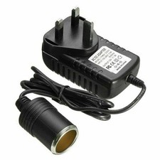 Car Cigarette Lighter UK 240V Mains Plug to 12V Socket Adapter Power Converter