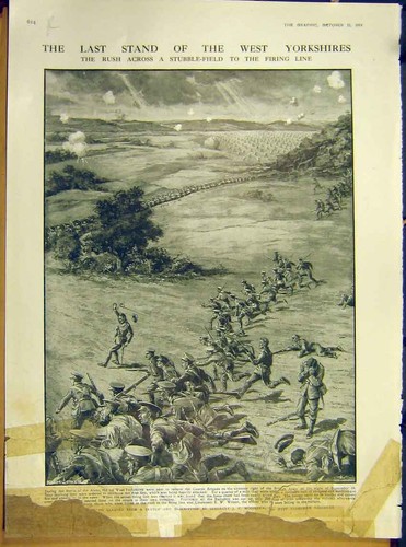 Original old antique print ww1 - old,