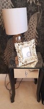 Mirrored Bedside OR Side Table WITH black Legs (1 draw)