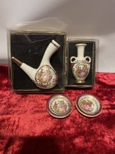 limoges china four miniature 4cm to 7.4cm white 2 different vases 2 plates