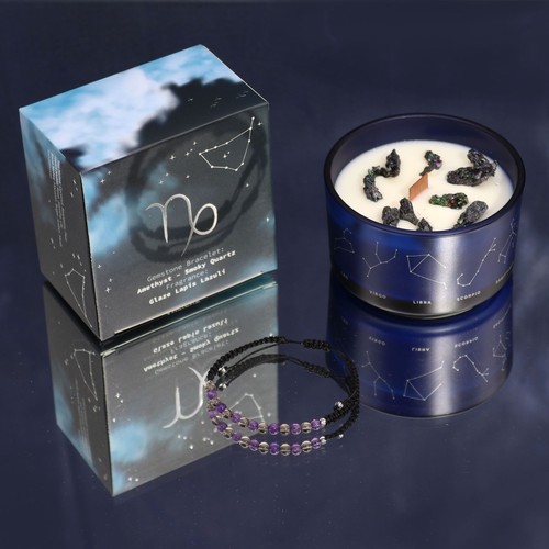 Zodiac crystal candle with - crystal,